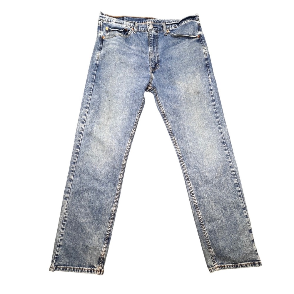 Levi's Blue 505 Regular Fit Straight Leg Denim Jeans Mens 36x32